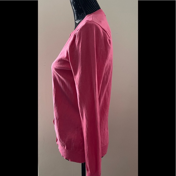 August Silk Pink Cardigan Silk Blend Sweater Size Large - Picture 3 of 10